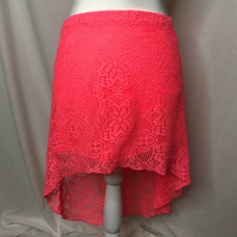 🌸 Pink Lace Girl’s High Low Skirt
